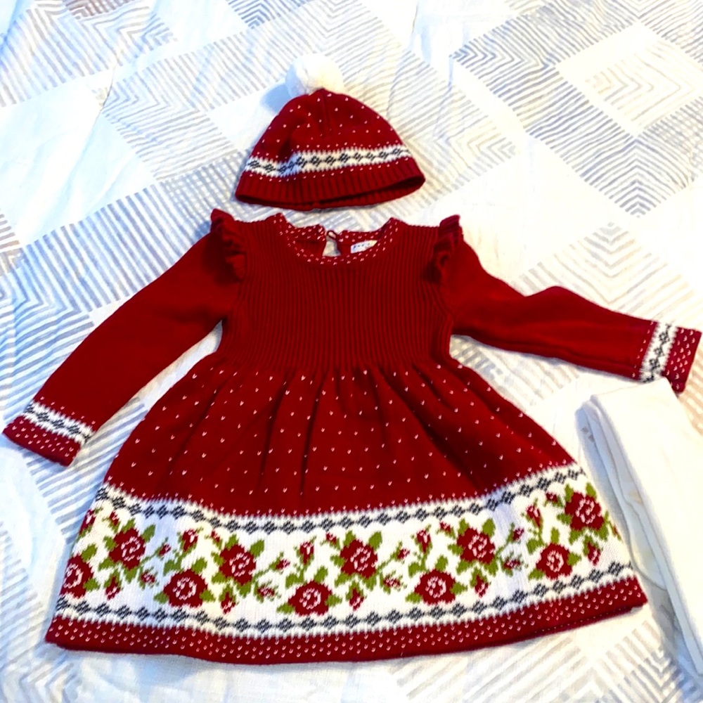 Max Studio Baby Christmas Winter Sweater Dress Set